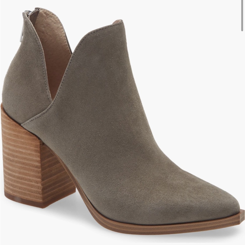 Steve Madden Gray / Green Suede Heeled Boots